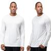 DEVOPS 2 Pack Men's Sun Protection Shirts UV SPF Long Sleeve Rash Guard Fishing Running Garden Cycling Garage Shirt Homewear Quick Dry Lightweight (Large, White) view 1