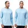 DEVOPS 2 Pack Men's Sun Protection Shirts UV SPF Long Sleeve Rash Guard Fishing Running Garden Cycling Garage Shirt Homewear Quick Dry Lightweight (Small, Light Blue) view 1