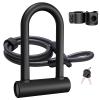 UBULLOX Bike U Lock Heavy Duty Bike Lock Bicycle U Lock, 16mm Shackle and 4ft/6ft Length Security Cable with Sturdy Mounting Bracket for Bicycle, Motorcycle and More view 1