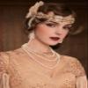 BABEYOND 1920s Flapper Headband Roaring 20s Gatsby Headpiece Black Feather Headband 1920s Flapper Hair Accessories (Nude Pink) view 4