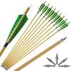 ZSHJGJR Archery Carbon Arrows 30 Inch Hunting Arrow Spine 500 Targeting Arrow Spine 450 Practice with Removable Field Point for Recurve & Compound Bow 12 Pieces (Green) view 1