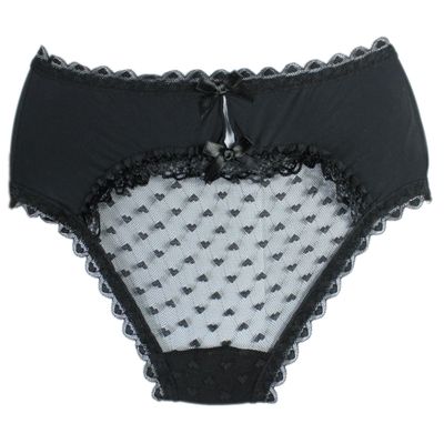 aishani Sissy Pouch Panties Men's Hipster Lace Bikini Briefs Lingerie Underwear,L Black