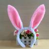 2 Sets Long Rabbit Ears Headband Bunny Costume Kit with Bowknot Tie Furry Tail for Kid Adult Christmas Easter Cosplay view 2
