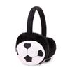 IPENNY Kids Winter Warm Soft Plush Earmuffs Boys Girls Soccer Ear Warmer for Outdoor (Soccer,Black) view 1