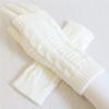 Sevenfly 1 Pairs Women Winter Warm Knit Fingerless Gloves Hand Crochet Thumbhole Arm Warmers Mittens(Creamy-White) view 4