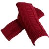 Sevenfly 1 Pairs Women Winter Warm Knit Fingerless Gloves Hand Crochet Thumbhole Arm Warmers Mittens(Red Wine) view 1