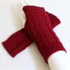 Sevenfly 1 Pairs Women Winter Warm Knit Fingerless Gloves Hand Crochet Thumbhole Arm Warmers Mittens(Red Wine) view 4