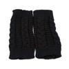 Sevenfly 1 Pairs Women Winter Warm Knit Fingerless Gloves Hand Crochet Thumbhole Arm Warmers Mittens(Black) view 1