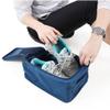 Timesuper Travel Shoe Bag with Zipper Foldable Waterproof Portable Storage Organizer Bags,Navy Blue view 3
