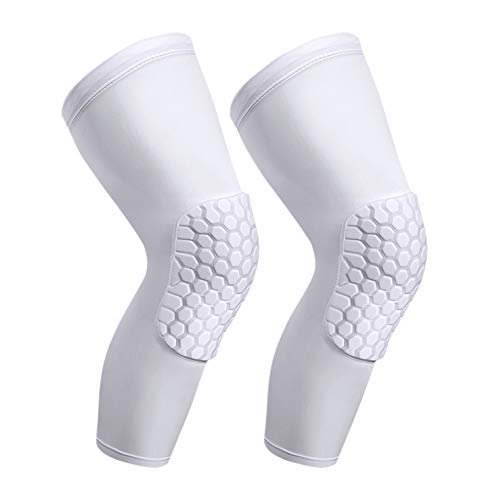 PISIQI Knee Pads Compression Pads Long Leg Sleeve Collision Avoidance Brace Protection Knee Sleeve for Basketball Football Volleyball Cycling (1 Pair)