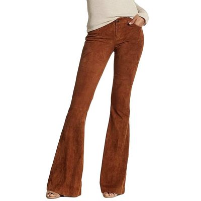 WUAI-Women Comfy Yoga Pants High Waist Solid Flare Pants Stretchy Bell Bottom Trousers Plus Size(Brown,XXXXX-Large)