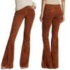 WUAI-Women Comfy Yoga Pants High Waist Solid Flare Pants Stretchy Bell Bottom Trousers Plus Size(Brown,XXXXX-Large) view 2