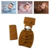 Newborn Infant Baby Boys Girls Photography Props Bow Wrap, Posing Aid, Hat and Blanket Set 4 Pcs (Ginger yellow) view 2