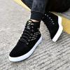 tazimall Men's High Top Sneakers Casual Skate Shoes Lace Up Walking Shoes Black view 4