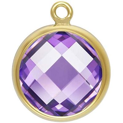 14Kt Gold Filled 8mm Checkerboard Light Amethyst 3A CZ Drop - 1 Pc (11381)/1