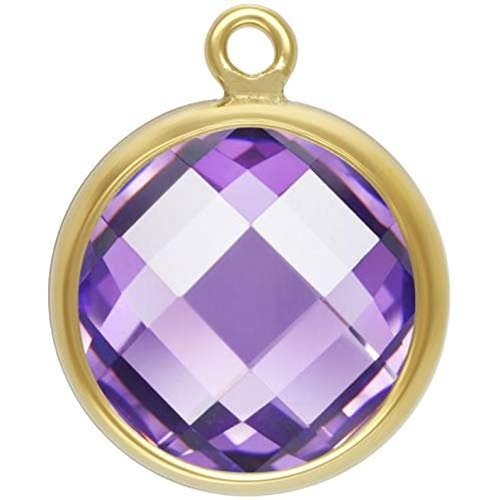 14Kt Gold Filled 8mm Checkerboard Light Amethyst 3A CZ Drop - 1 Pc (11381)/1