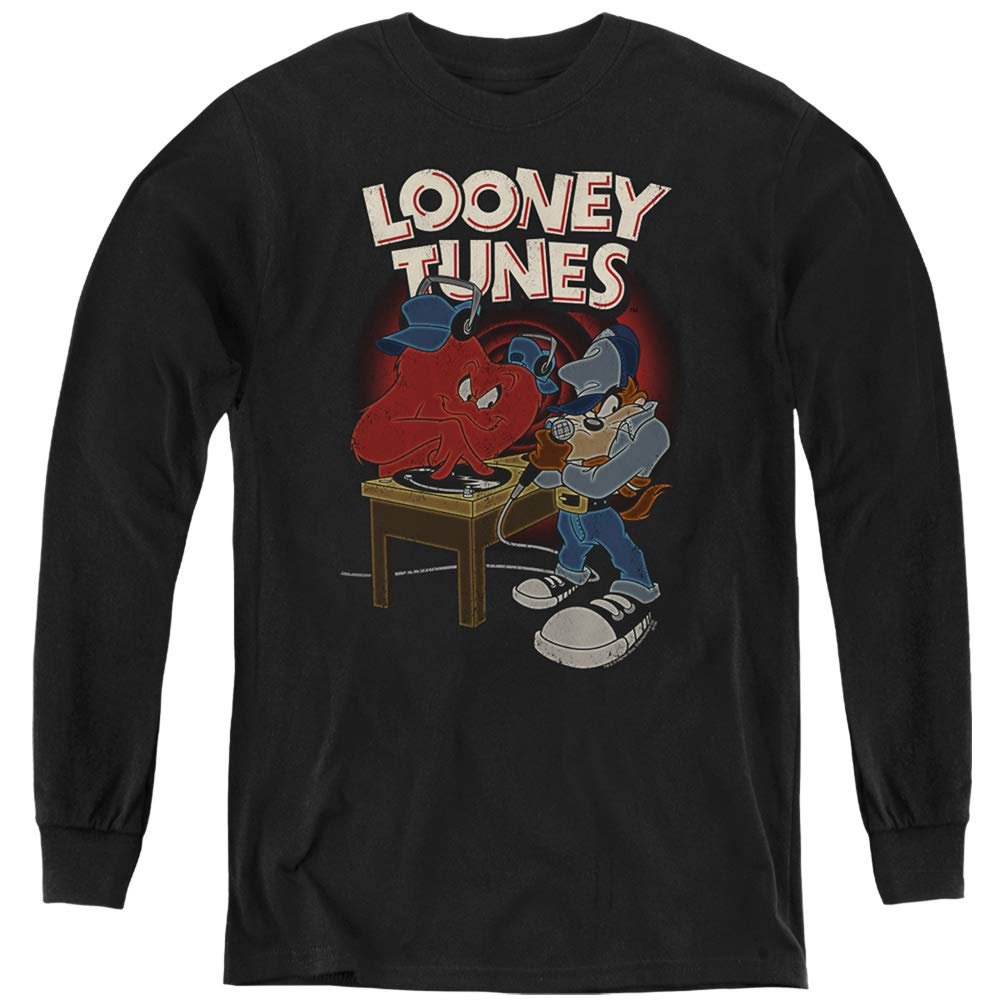 Looney Tunes Dj Looney Tunes Youth Long Sleeve T Shirt, X-Large Black