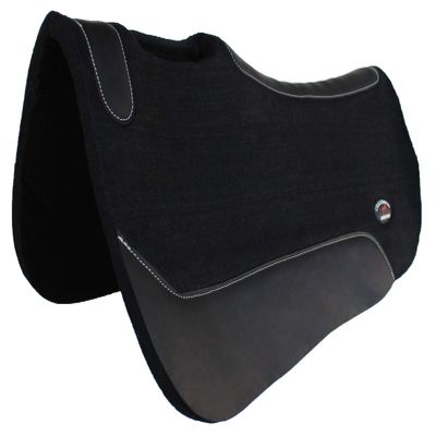 CHALLENGER Horse 30" x 30" Western Contoured Wool Felt Close Contact Saddle Pad Black 39121BK1
