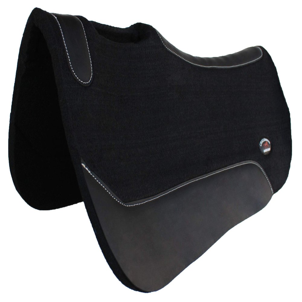 CHALLENGER Horse 30" x 30" Western Contoured Wool Felt Close Contact Saddle Pad Black 39121BK1