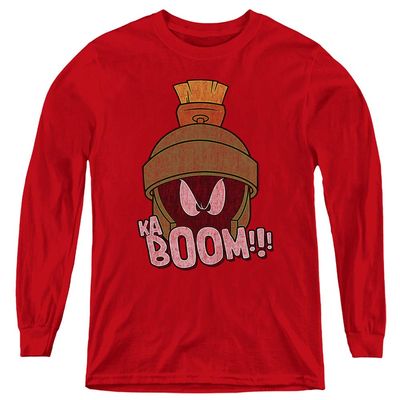 Looney Tunes Kaboom Youth Long Sleeve T Shirt, Large Red