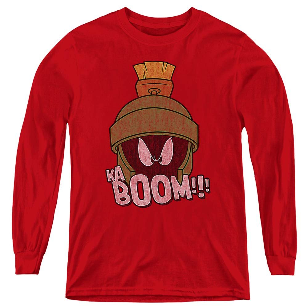 Looney Tunes Kaboom Youth Long Sleeve T Shirt, Large Red