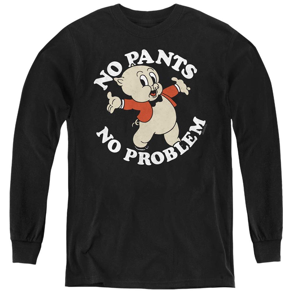 Looney Tunes No Pants Youth Long Sleeve T Shirt, Medium Black