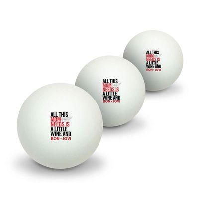 GRAPHICS & MORE Bon Jovi Mom Needs Wine and Jovi Novelty Table Tennis Ping Pong Ball 3 Pack