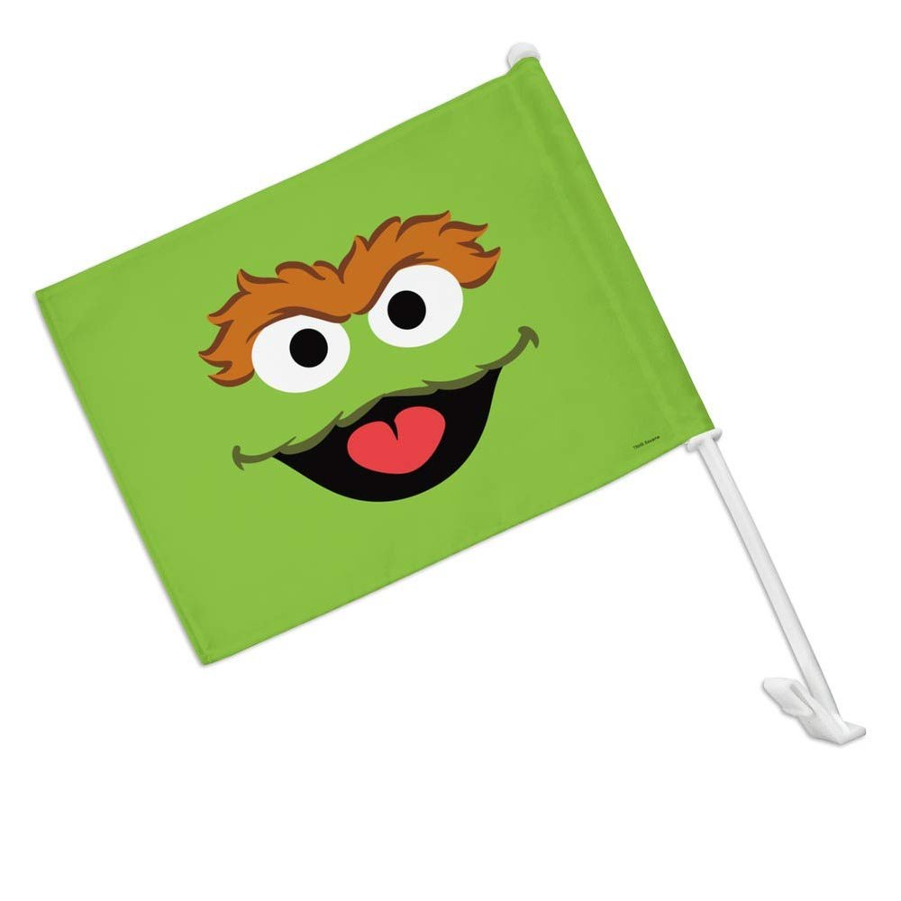 GRAPHICS & MORE Sesame Street Oscar The Grouch Face Car Truck Flag with Window Clip On Pole Holder