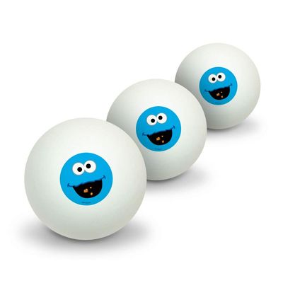 GRAPHICS & MORE Sesame Street Cookie Monster Face Novelty Table Tennis Ping Pong Ball 3 Pack