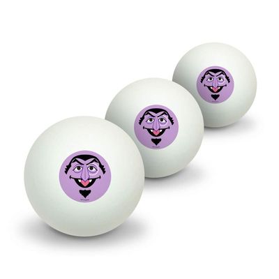 GRAPHICS & MORE Sesame Street Count Face Novelty Table Tennis Ping Pong Ball 3 Pack