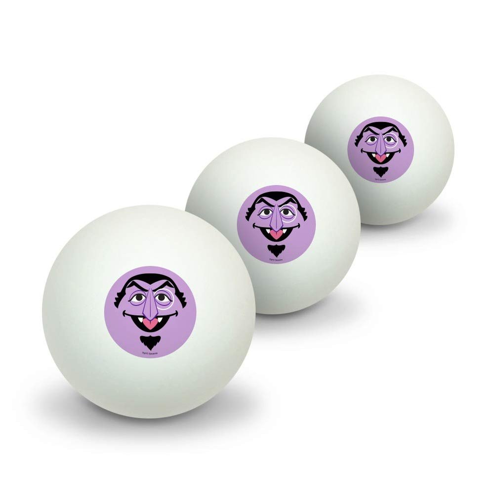 GRAPHICS & MORE Sesame Street Count Face Novelty Table Tennis Ping Pong Ball 3 Pack