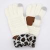 C.C Women Leopard Cuff Ribbed Glove with Smart Tips (G-80) (Leopard-Ivory) view 2