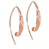 18Kt Rose Gold Plated Sterling Silver Long Hammered Ear Wire 28.5x13mm - 1 Pair (11542)/1 view 1