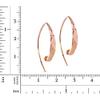 18Kt Rose Gold Plated Sterling Silver Long Hammered Ear Wire 28.5x13mm - 1 Pair (11542)/1 view 2