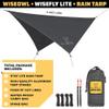 Wise Owl Outfitters Hammock Rain Fly  Waterproof Camping Tarp Cover with Tent Stakes & Carry Bag, Ultralight Shelter for Backpacking & Outdoor Shade view 2