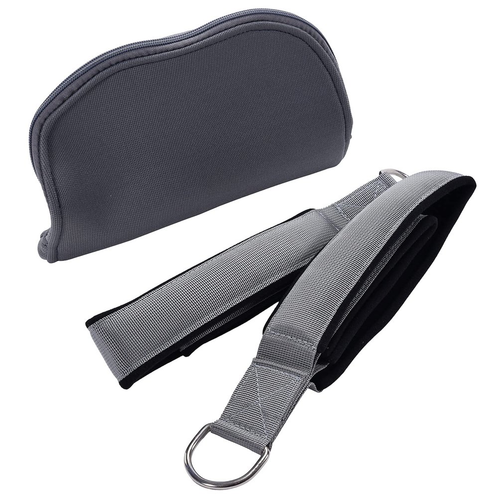 Stamina Products AeroPilates Wide Double Loop Hand and Foot Padded Foam Straps with Textured Surface and Carrying Bag, Gray (Set of 2)