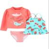Simple Joys by Carter's Girls' 3-Piece Assorted Rashguard Sets, Narwhal/Berries, 3T view 1
