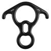 TRIWONDER 50KN Rock Climbing Figure 8 Descender Rescue Belay Device Stop Descender and Carabiner Rock Rappelling Gear (Black) view 1