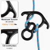 TRIWONDER 50KN Rock Climbing Figure 8 Descender Rescue Belay Device Stop Descender and Carabiner Rock Rappelling Gear (Black) view 3