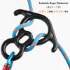 TRIWONDER 50KN Rock Climbing Figure 8 Descender Rescue Belay Device Stop Descender and Carabiner Rock Rappelling Gear (Black) view 4