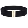 Women Elastic Waist Belts For Dress Jumpsuit With Gold Interlock Buckle Waistbands Cinch Cummerbunds Stretch Belt (rhombus Black, Waist :25-32Inch) view 1