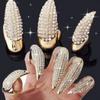 SXFSE Rings for Women, 10Pc Punk Claw Ring Gothic Jewelry False Nail Finger Ring Knuckle Bend Fingertip view 2