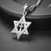 U7 Israel Necklace 316L Stainless Steel Antique Cross Star of David Pendant for Men Wome, Chain 22-24 Inch view 4