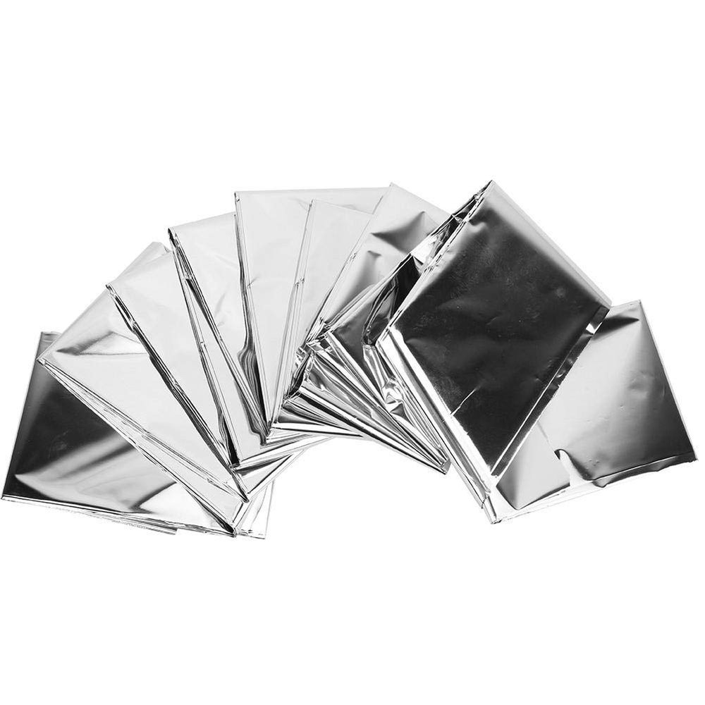 Life Emergency Survival Blanket, 5PCS Outdoor Camping Blanket Hiking Earthquake First Aid Supplies(Silver) for Emergency