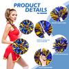 4Pcs Metallic Cheerleading Pom Poms, Creatiee 2 Pair Cheerleader Cheering Squad Pompoms for School Sports Dance Games Team Spirit Cheer (Blue-Gold) view 2