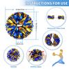 4Pcs Metallic Cheerleading Pom Poms, Creatiee 2 Pair Cheerleader Cheering Squad Pompoms for School Sports Dance Games Team Spirit Cheer (Blue-Gold) view 3