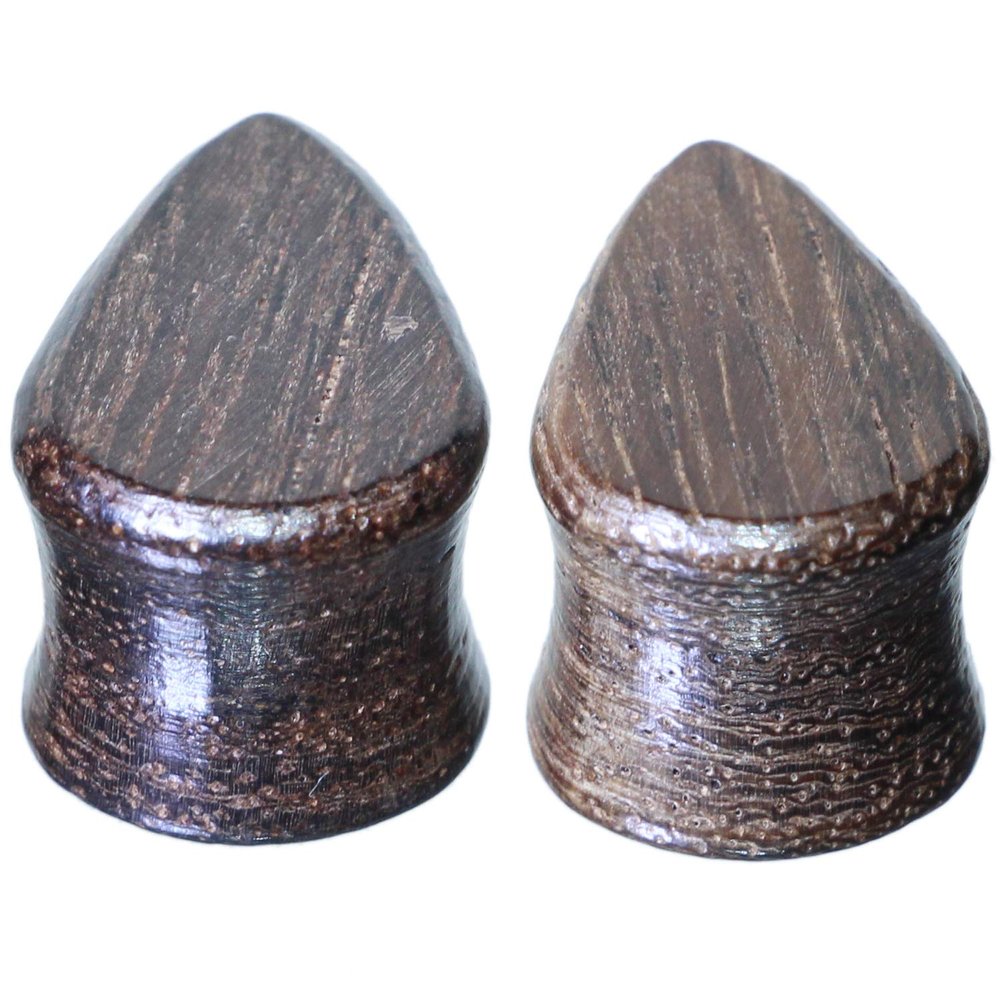 00G 10mm Teardrop Organic Black Rosewood Ear Gauges Plugs Flesh Tunnels Stretching Kit Expander for Women Men