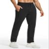 FASKUNOIE Men's Winter Fleece Sherpa Pants Thermal Warm Sweatpants Sports Joggers with Pockets Black view 3