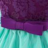 Baby Twin Girls Christening Baptism Gowns + Headband Pageant Wedding Birthday Dress Lace Bowknot Formal Christmas Dresses for Photo Session Purple + Green 18-24 Months view 4