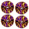 4Pcs Metallic Cheerleading Pom Poms, Creatiee 2 Pair Cheerleader Cheering Squad Pompoms for School Sports Dance Games Team Spirit Cheer (Purple-Gold) view 1